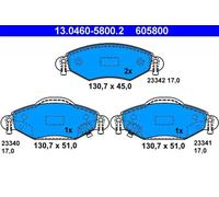 Plaquettes de frein 13.0460-5800.2 ATE pour TOYOTA YARIS YARIS VERSO