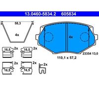 Plaquettes de frein 13.0460-5834.2 ATE pour MAZDA MX-5 II MX-5 I