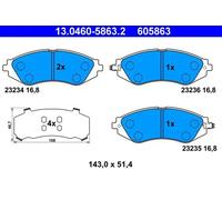 Plaquettes de frein 13.0460-5863.2 ATE pour CHEVROLET DAEWOO
