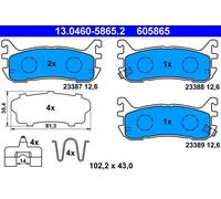 Plaquettes de frein 13.0460-5865.2 ATE pour MAZDA MX-5 I 323 F V MX-5 II