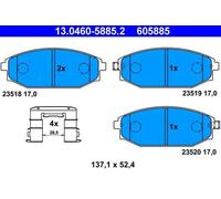 Jeu de plaquettes de frein ATE 13.0460-5885.2, avant