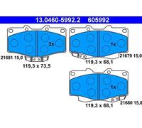 Plaquettes de frein 13.0460-5992.2 ATE pour TOYOTA HILUX V Pick-up LAND CRUISER