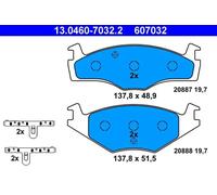 ATE Plaquettes de frein avant 13.0460-7032.2, sans témoin d'usure, ép. 19,7 mm, accessoires