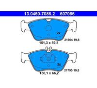 Jeu de plaquettes de frein ATE 13.0460-7086.2, avant