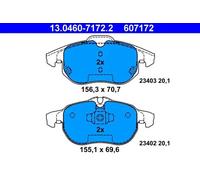 1x Kit de plaquettes de frein, frein à disque ATE 13.0460-7172.2