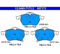 Jeu de plaquettes de frein ATE 13.0460-7173.2, avant