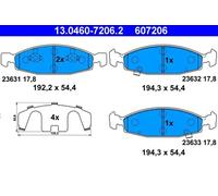 Plaquettes de frein 13.0460-7206.2 ATE pour JEEP GRAND CHEROKEE II