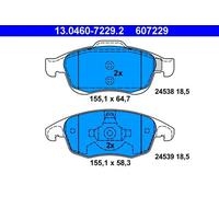 ATE Plaquettes de frein avant 13.0460-7229.2 non préparées, contact de signal d'usure exclu