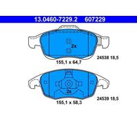 ATE Plaquettes de frein avant 13.0460-7229.2 non préparées, contact de signal d'usure exclu