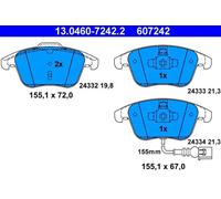 ATE Jeu de plaquettes de frein 13.0460-7242.2 Avant, témoin d'usure inclus