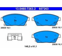 ATE Jeu de plaquettes de frein 13.0460-7263.2 – avant, ép. 19,1 mm, indicateur d'usure