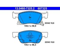 Jeu de plaquettes de frein ATE 13.0460-7325.2, avant
