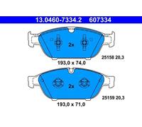 1x Kit de plaquettes de frein, frein à disque ATE 13.0460-7334.2