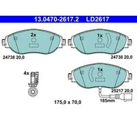 Jeu de plaquettes de frein ATE 13.0470-2617.2, avant, Céramique