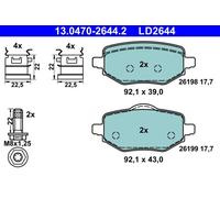 ATE 13.0470-2644.2 Plaquettes de frein