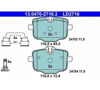 1x Kit de plaquettes de frein, frein à disque ATE 13.0470-2716.2