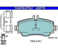 Kit de plaquettes de frein ATE 13.0470-2776.2, Avant