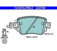 Plaquettes de frein 13.0470-2790.2 ATE pour AUDI SEAT SKODA VW