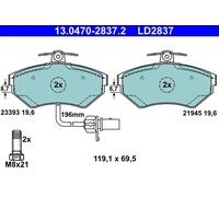Plaquettes de frein 13.0470-2837.2 ATE pour AUDI SEAT VW