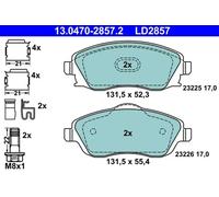 Plaquettes de frein 13.0470-2857.2 ATE pour OPEL CORSA C TIGRA TwinTop