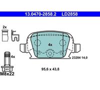 1x Kit de plaquettes de frein, frein à disque ATE 13.0470-2858.2