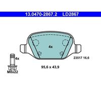 ATE Plaquettes de frein 13.0470-2867.2 pour Lancia, Alfa Romeo, Fiat