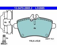 ATE Plaquettes de frein 13.0470-2885.2 Avant Céramique pour Mercedes-Benz Classe A