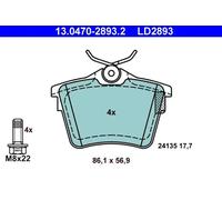 Plaquettes de frein 13.0470-2893.2 ATE pour CITROËN PEUGEOT