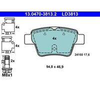 4 Plaquettes De Frein Ate 13-0470-3813-2-02