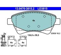 1x Kit de plaquettes de frein, frein à disque ATE 13.0470-3815.2