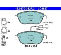 Plaquettes de frein 13.0470-3827.2 ATE pour ABARTH FIAT LANCIA OPEL
