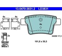 Plaquettes de frein 13.0470-3831.2 ATE pour FORD JAGUAR