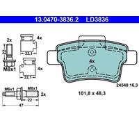 Plaquettes de frein 13.0470-3836.2 ATE pour CITROËN C4 PICASSO I Monospace