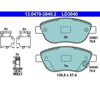 Plaquettes de frein 13.0470-3840.2 ATE pour FIAT OPEL