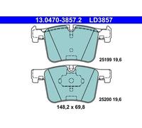 Jeu de plaquettes de frein ATE 13.0470-3857.2, avant, Céramique