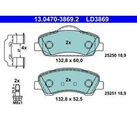 Plaquettes de frein 13.0470-3869.2 ATE pour PEUGEOT 308 II 308 SW II