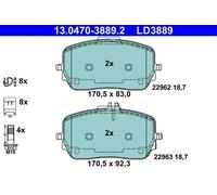 ATE 13.0470-3889.2 Plaquettes de frein