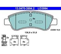 Plaquettes de frein 13.0470-3994.2 ATE pour CITROËN DS OPEL PEUGEOT
