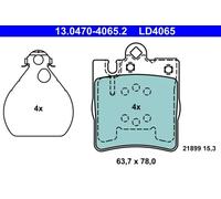1x Kit de plaquettes de frein, frein à disque ATE 13.0470-4065.2
