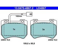 ATE Kit de plaquettes de frein à disque 13.0470-4867.2 Avant Céramique pour ALFA ROMEO 159