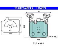 Plaquettes de frein 13.0470-4874.2 ATE pour BMW 1 4 Gran Coupe 2 Coupé 3 4 Coupé