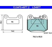 1x Kit de plaquettes de frein, frein à disque ATE 13.0470-4977.2