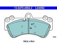 Plaquettes de frein 13.0470-4992.2 ATE pour VW PORSCHE