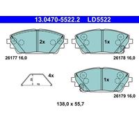 ATE Plaquettes de frein 13.0470-5522.2 pour MAZDA 3 à trois volumes
