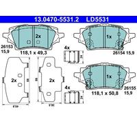 Plaquettes de frein 13.0470-5531.2 ATE pour TOYOTA SUZUKI MAZDA
