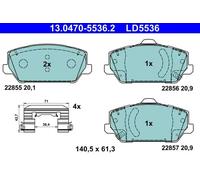 ATE Plaquettes de frein 13.0470-5536.2 pour HYUNDAI i30 / i30 Fastback – Céramique
