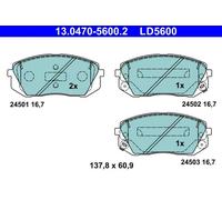 Plaquettes de frein 13.0470-5600.2 ATE pour KIA HYUNDAI