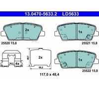 Plaquettes de frein 13.0470-5633.2 ATE pour HYUNDAI KIA
