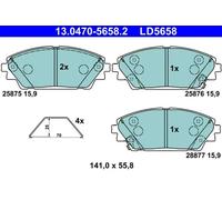 ATE 13.0470-5658.2 Plaquettes de frein