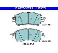 ATE Kit de plaquettes de frein 13.0470-5674.2 – frein à disque – pour Mazda 2 DJ/DL – 1x